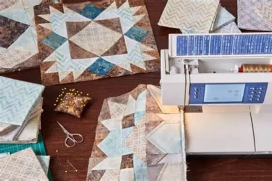 lightweight sewing machine quilting a fabric piece