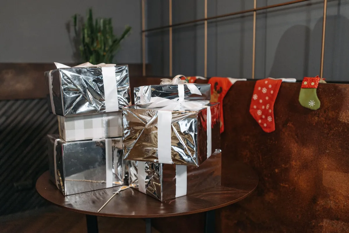 Wrapped Christmas gifts
