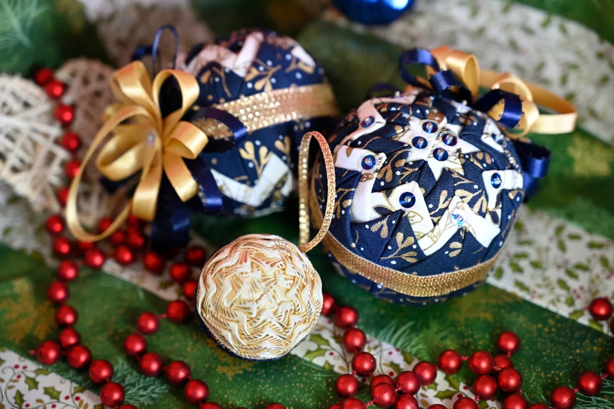 Handmade fabric Christmas decorations