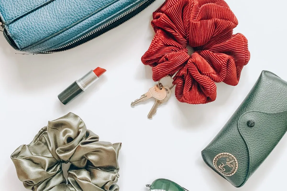 Fabric scrunchies in different colors