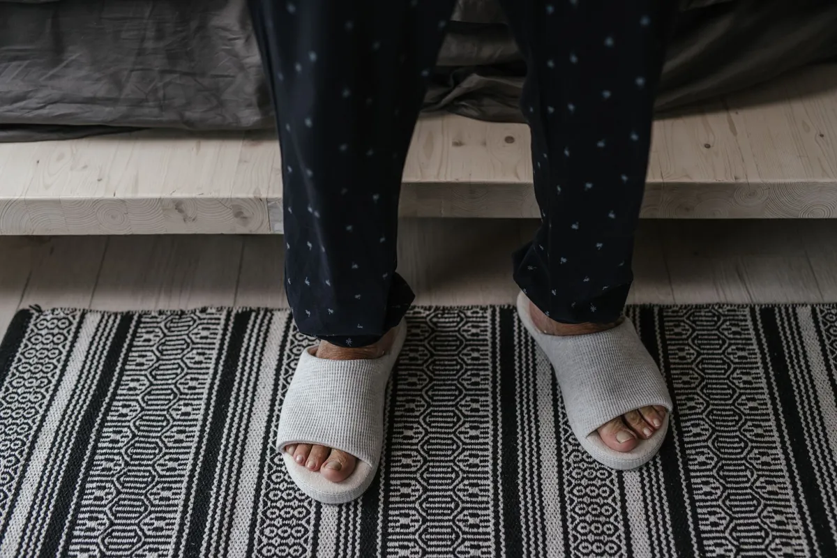 Flannel pajama pants folded